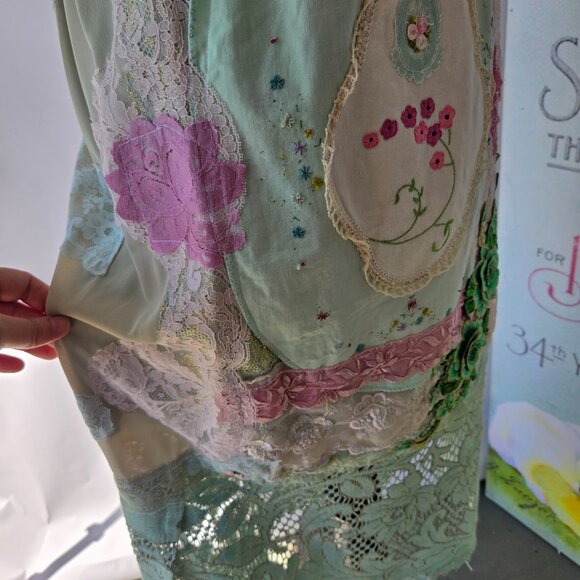 Sage Green Lace Maxi Skirt | Roselani Jasmin | Size Medium - Large - Picture 9 of 11